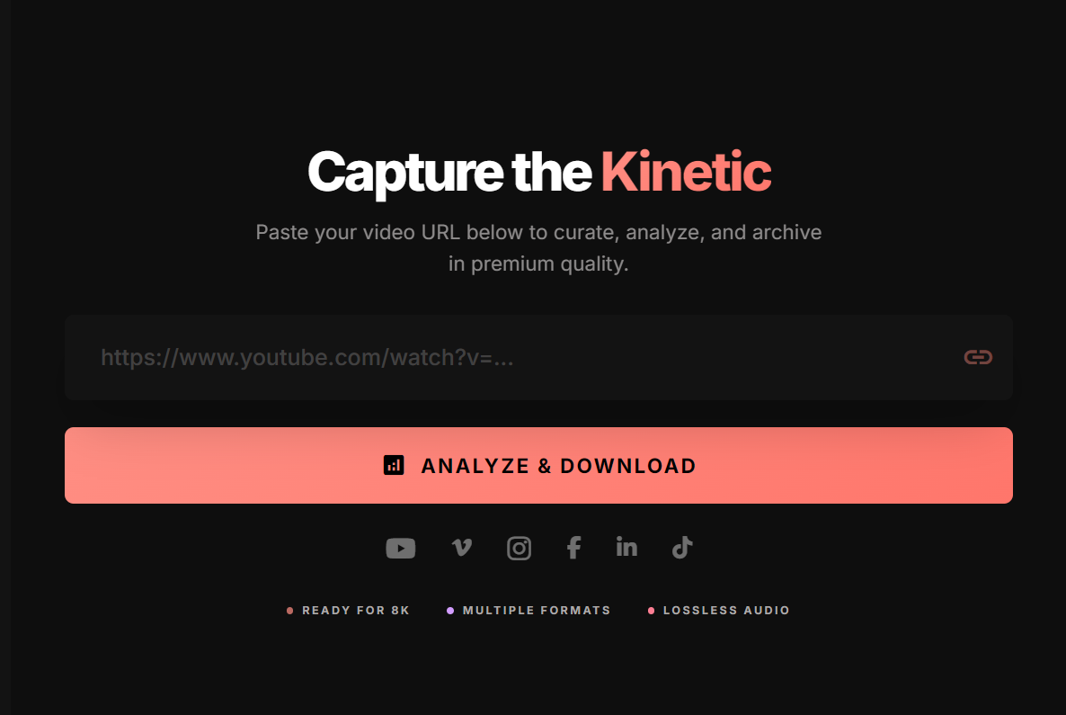 Input interface for video URL